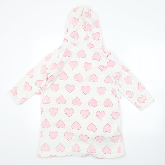 Young Dimension Girls White Geometric   Robe Size 7-8 Years