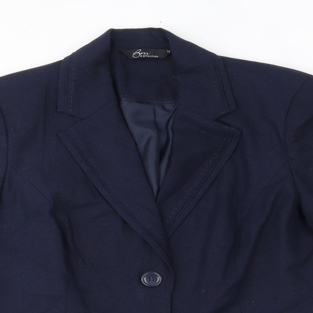 BM Womens Blue   Jacket Blazer Size 14  -