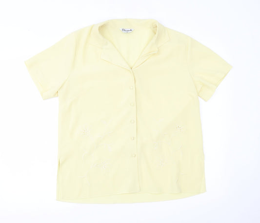 Chanade Womens Yellow   Basic Button-Up Size 16