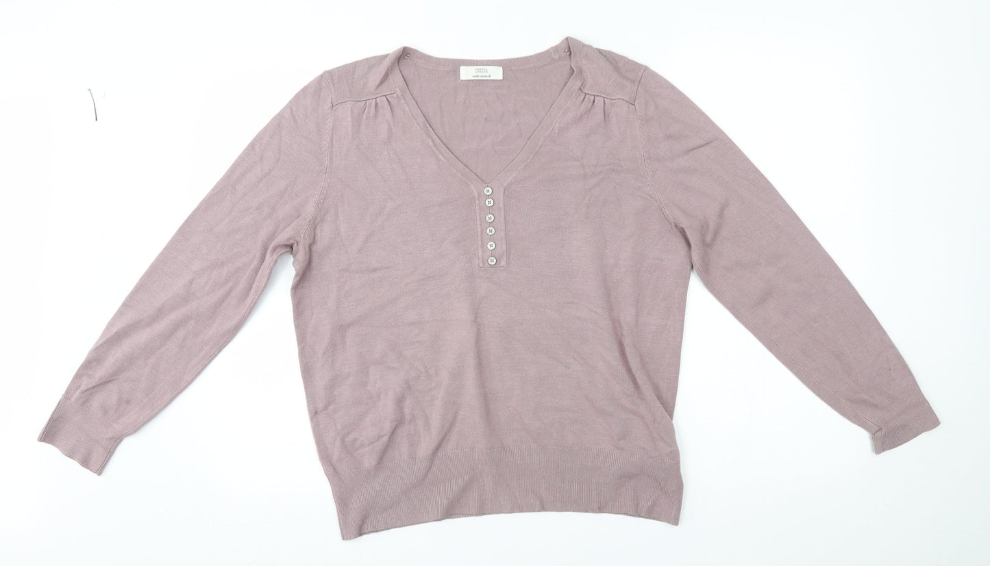 M&S Womens Beige   Pullover Jumper Size 18