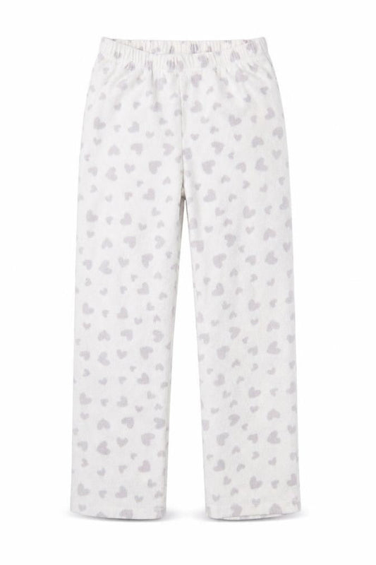 George Girls White    Lounge Pants Size 7-8 Years  - heart pattern