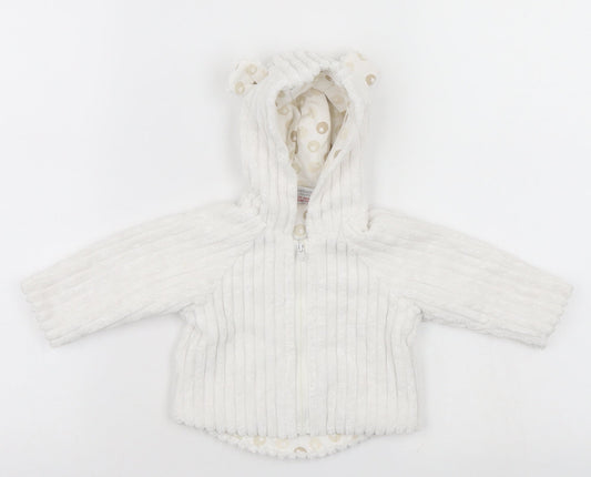 Mini Club Baby White   Full Zip Jumper Size 0-3 Months