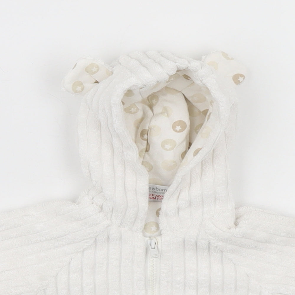 Mini Club Baby White   Full Zip Jumper Size 0-3 Months