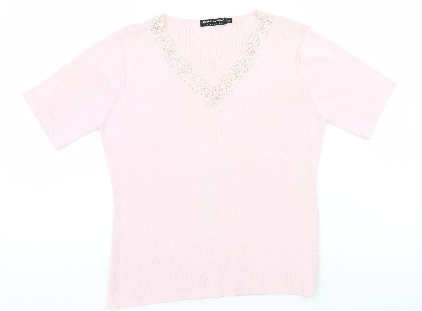 Debbie Morgan Womens Pink   Basic T-Shirt Size M