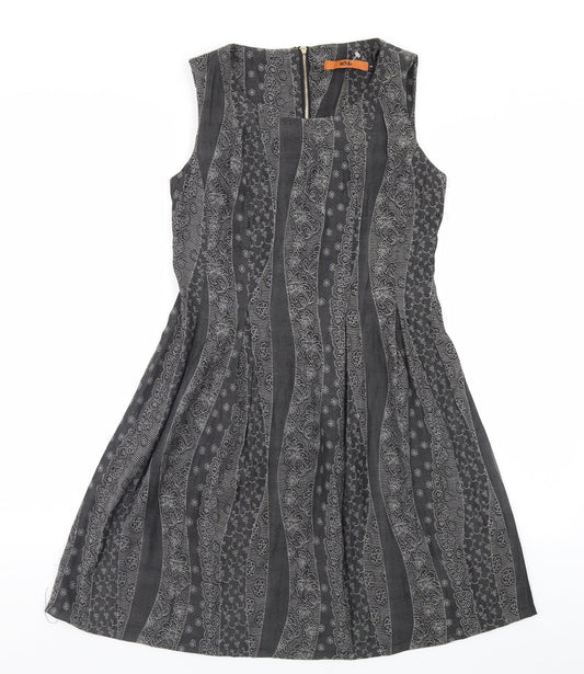 H&D Wireless Womens Grey Floral  A-Line  Size S