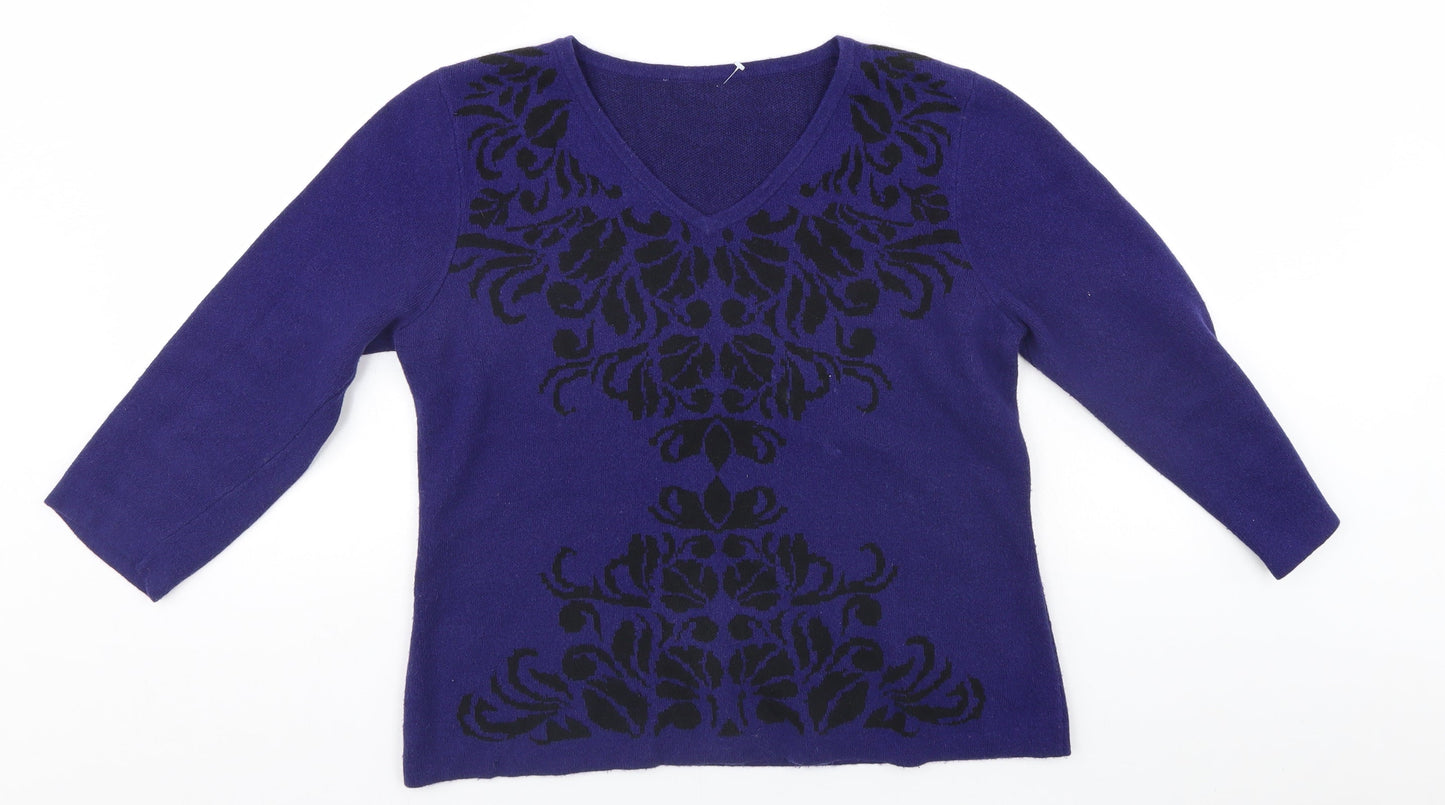 Preworn Womens Beige Floral  Pullover Jumper