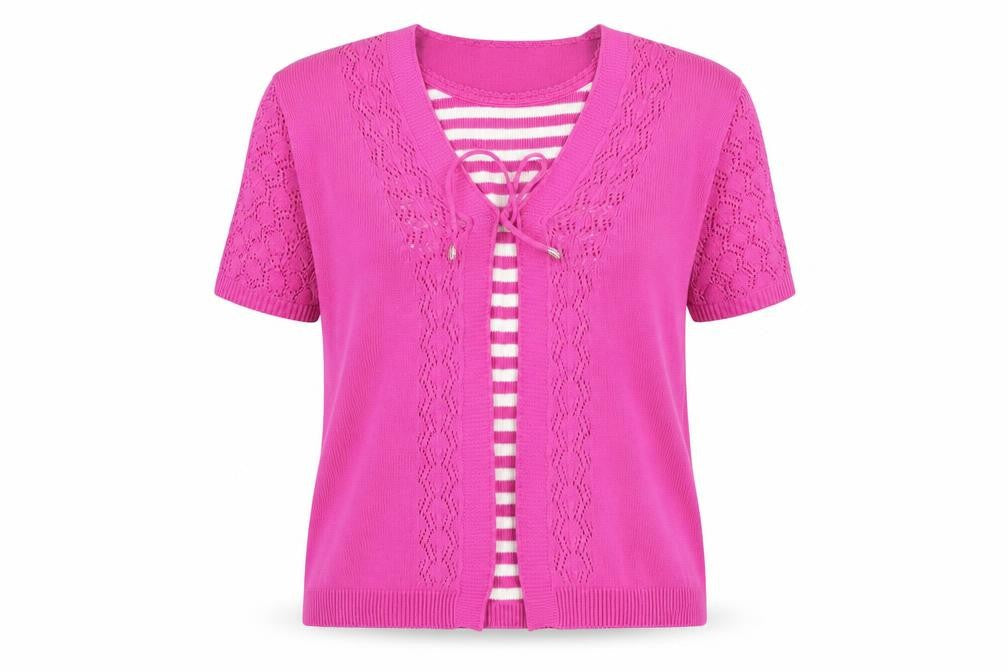 Florida Womens Pink Striped  Pullover Jumper Size M