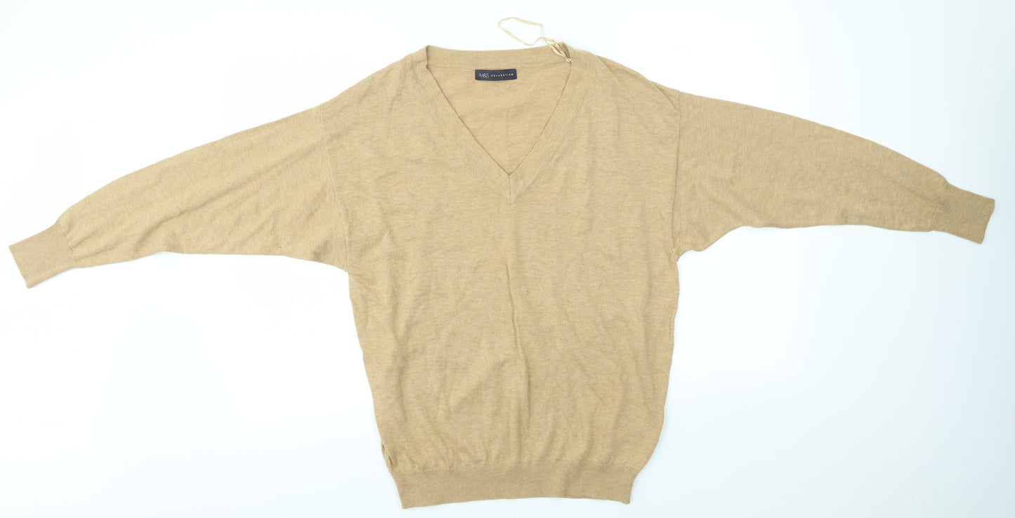M&S Womens Brown   Pullover Jumper Size 10