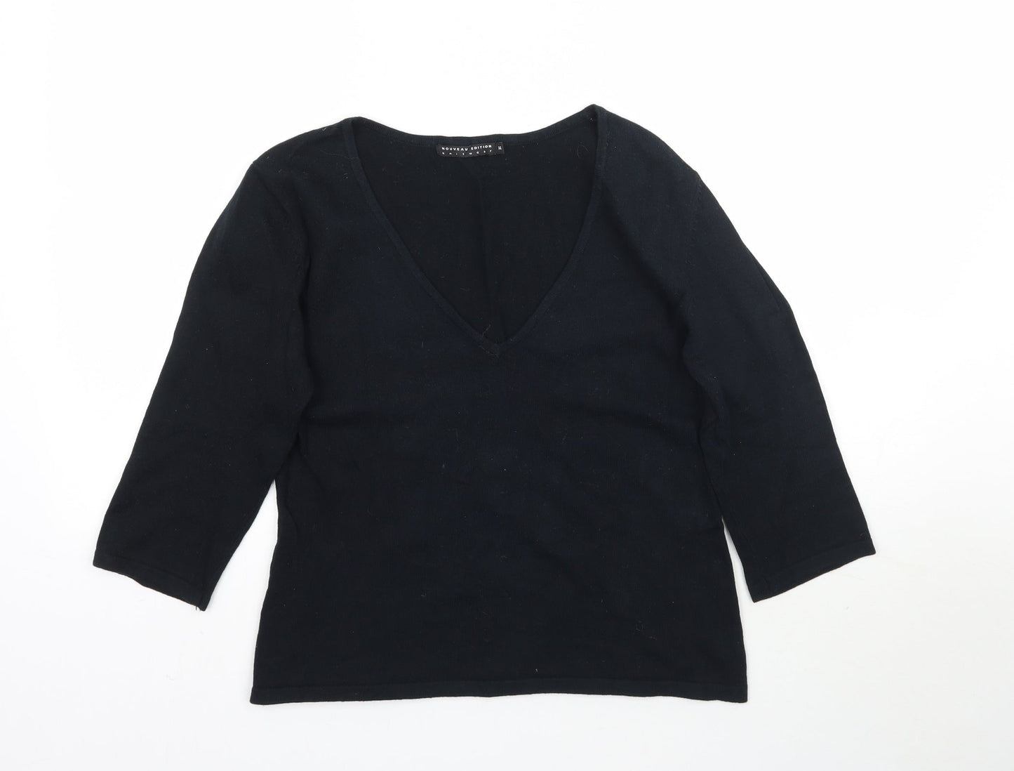 Nouveau Edition Womens Black  Knit Pullover Jumper Size 14