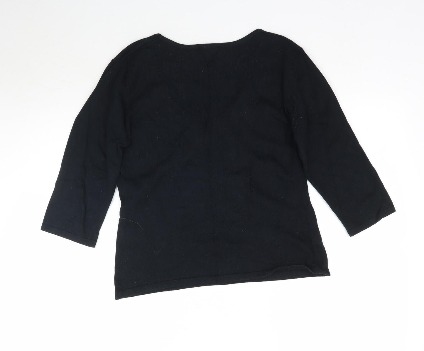 Nouveau Edition Womens Black  Knit Pullover Jumper Size 14