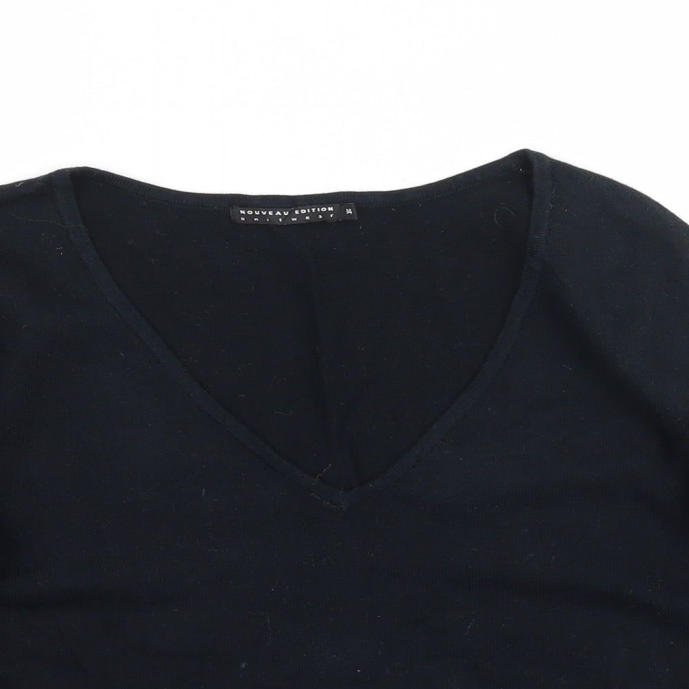 Nouveau Edition Womens Black  Knit Pullover Jumper Size 14