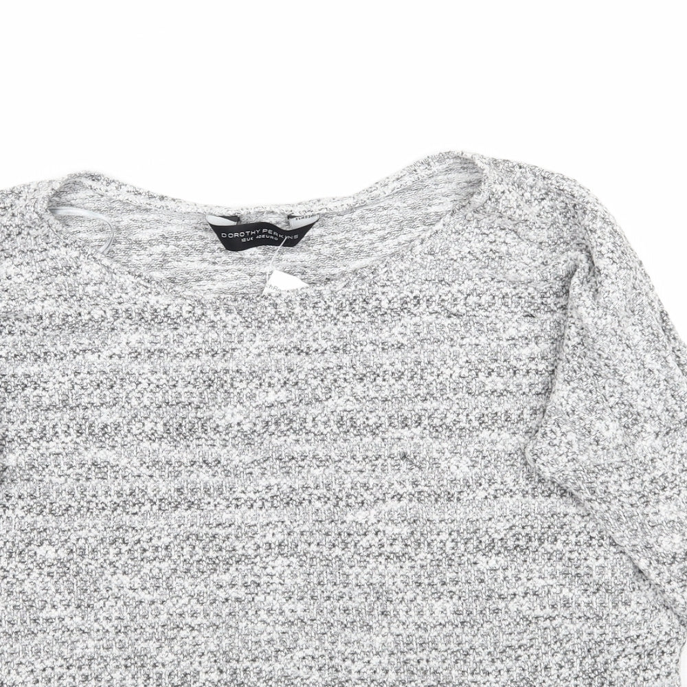 Dorothy Perkins Womens Grey  Knit Pullover Jumper Size 12