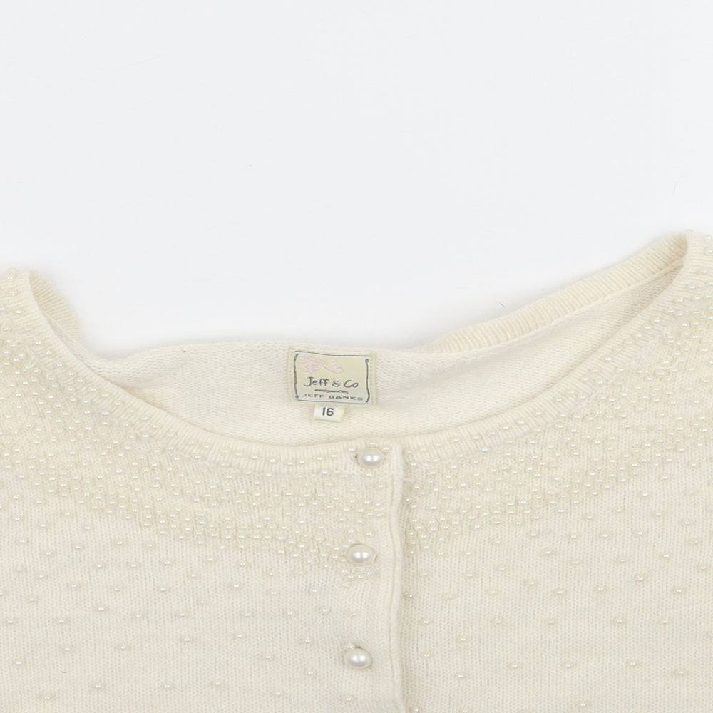 Matalan Womens Ivory  Knit Cardigan Jumper Size 16