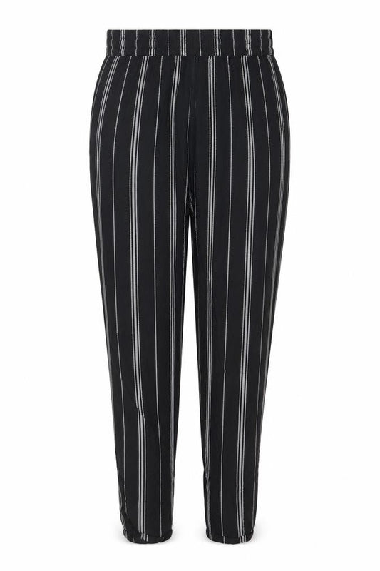 H&M Womens Black Striped  Trousers  Size 6 L27 in