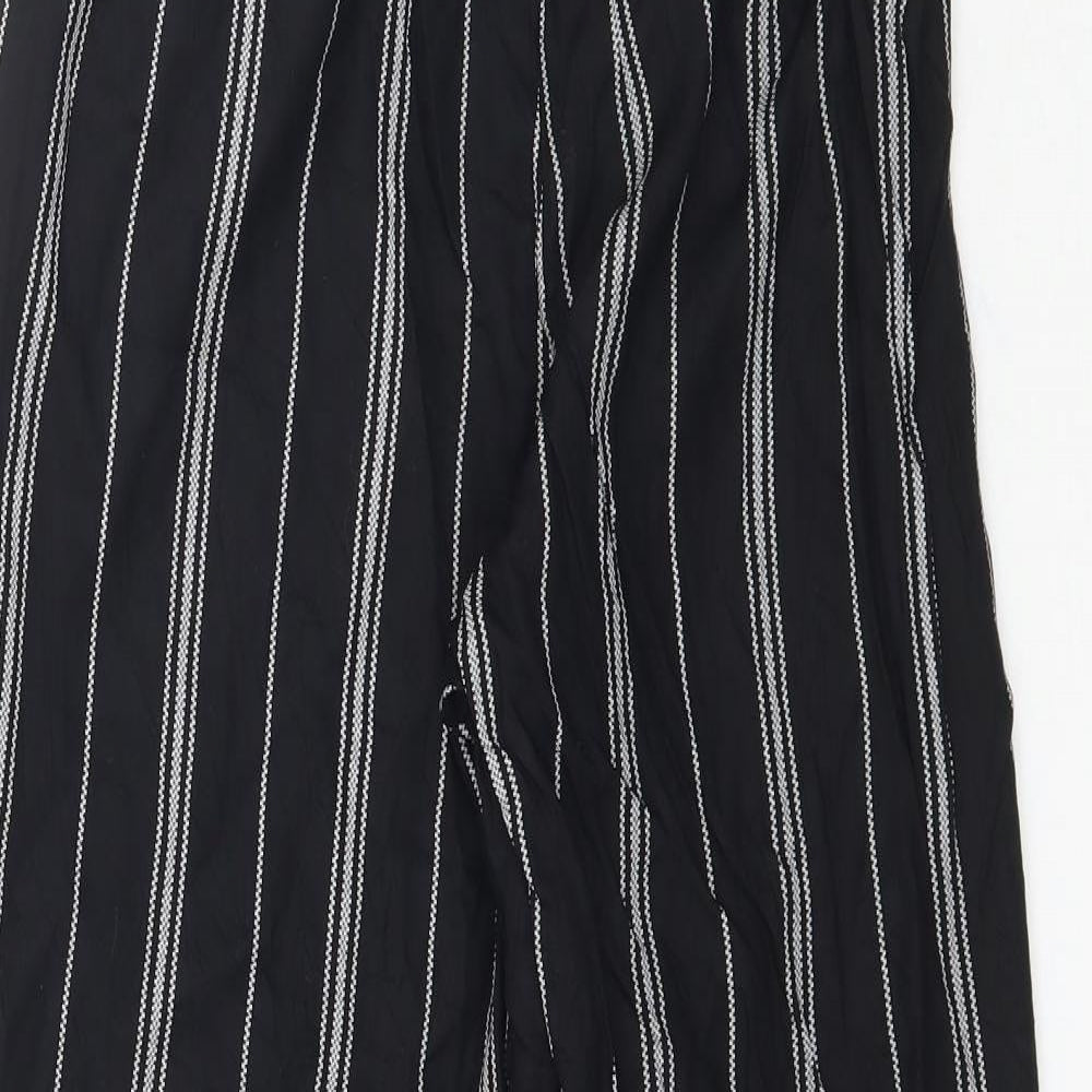 H&M Womens Black Striped  Trousers  Size 6 L27 in