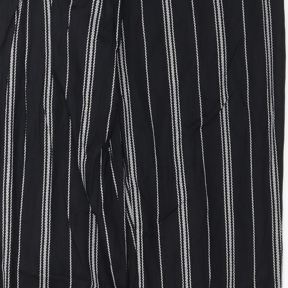 H&M Womens Black Striped  Trousers  Size 6 L27 in