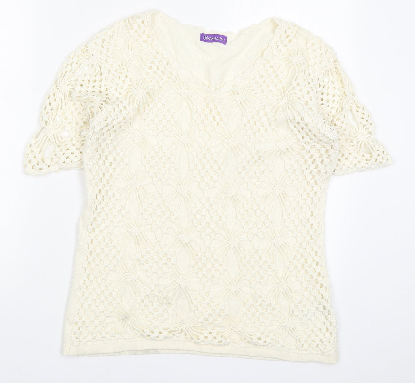 Collection Womens Beige  Knit Pullover Jumper Size 14