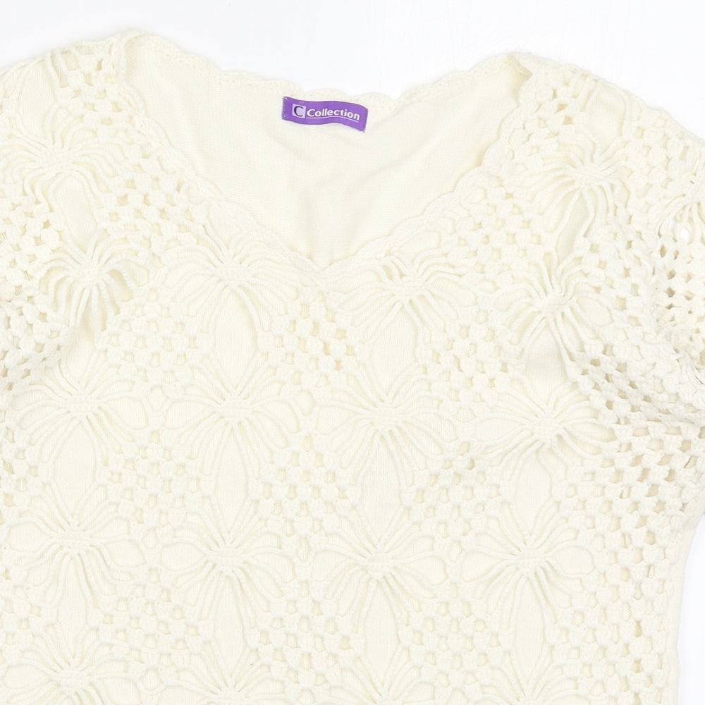 Collection Womens Beige  Knit Pullover Jumper Size 14