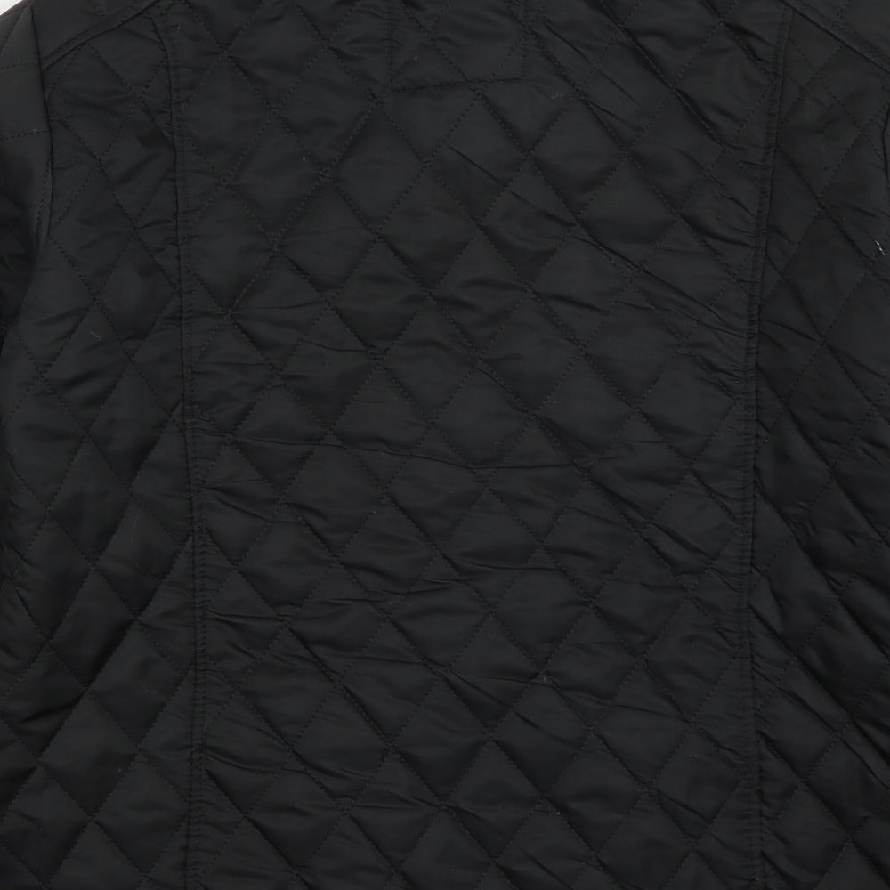 Malaika Womens Black   Quilted Coat Size L