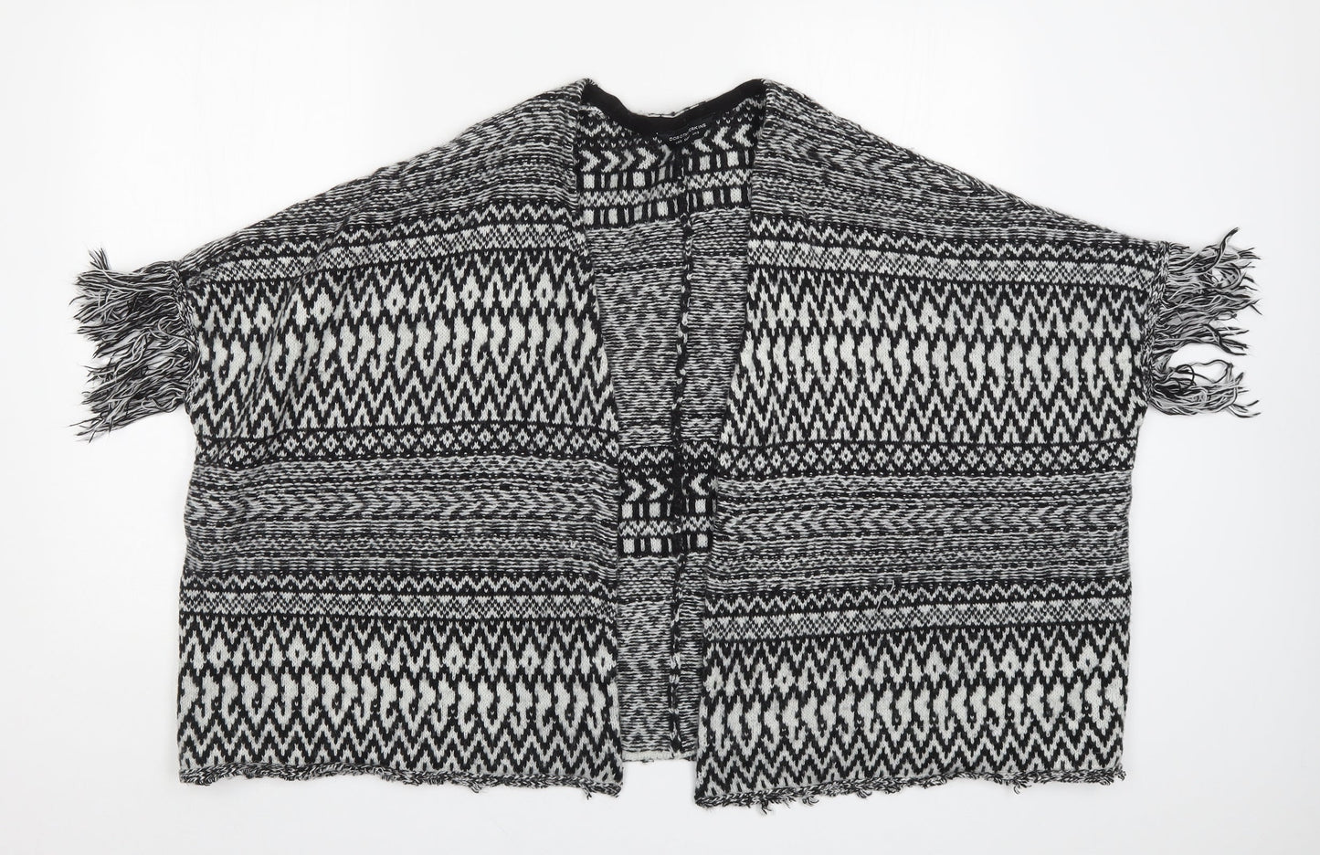 Dorothy Perkins Womens Black Geometric Knit Cardigan Jumper Size S