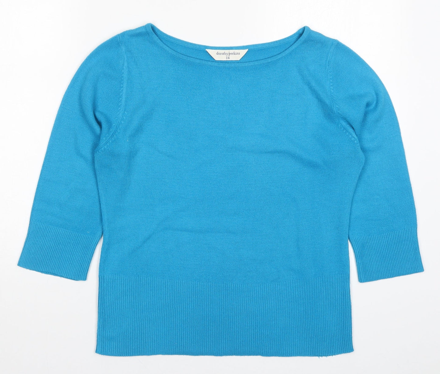 Dorothy Perkins Womens Blue  Knit Pullover Jumper Size 14
