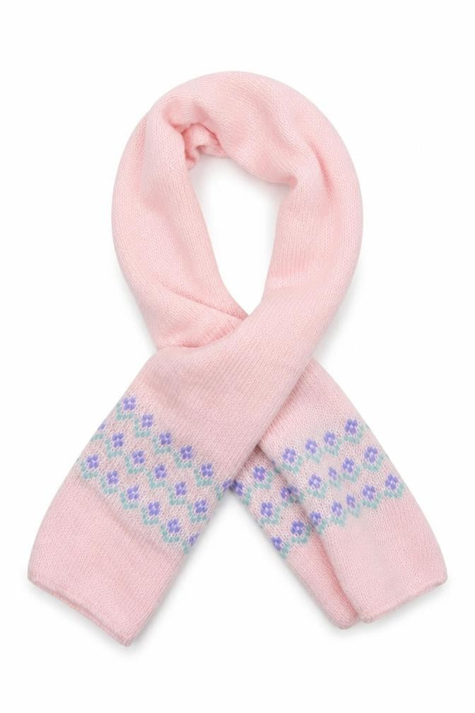 St Michael Girls Pink  Knit Rectangle Scarf Scarves & Wraps One Size