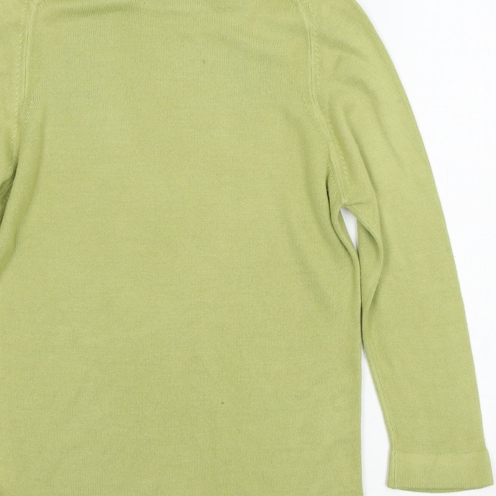 St Michael Womens Green  Knit Pullover Jumper Size 8