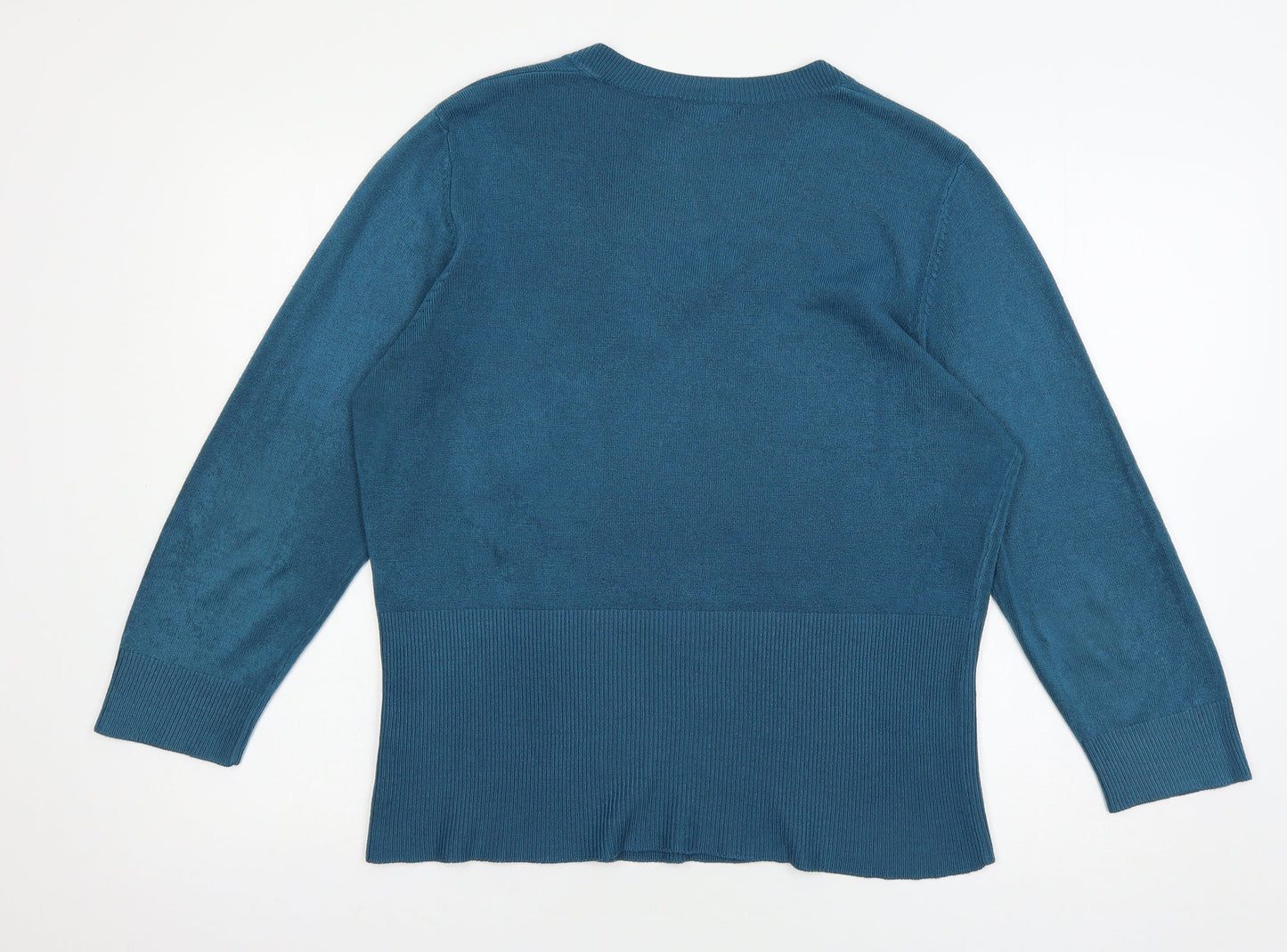 Debbie Morgan Womens Blue  Knit Pullover Jumper Size L