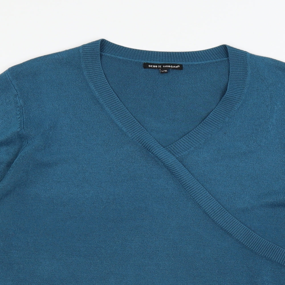 Debbie Morgan Womens Blue  Knit Pullover Jumper Size L