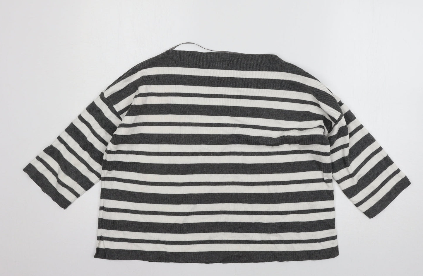 Atmosphere Womens Grey Striped Knit Pullover Jumper Size M