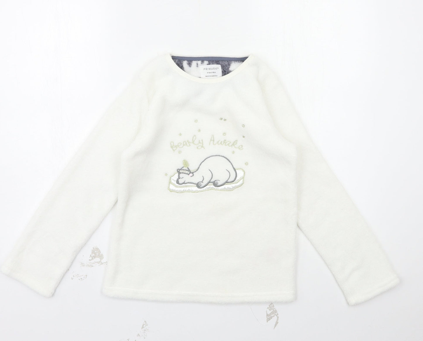 Primark Girls White   Top Pyjama Top Size 9-10 Years