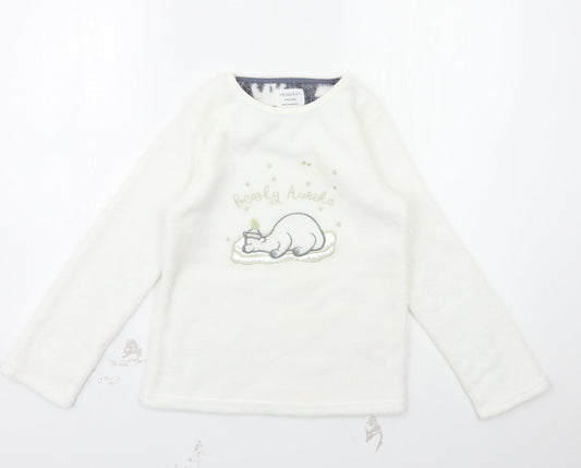 Primark Girls White   Top Pyjama Top Size 9-10 Years