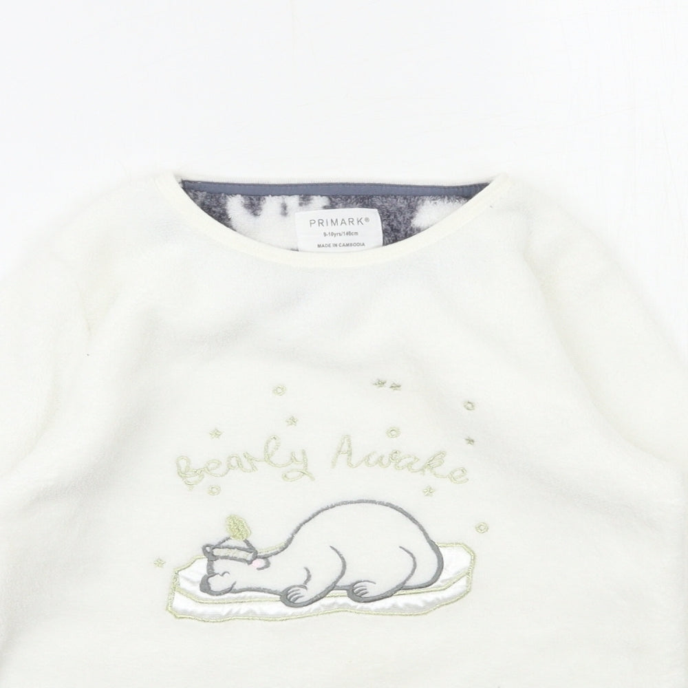 Primark Girls White   Top Pyjama Top Size 9-10 Years