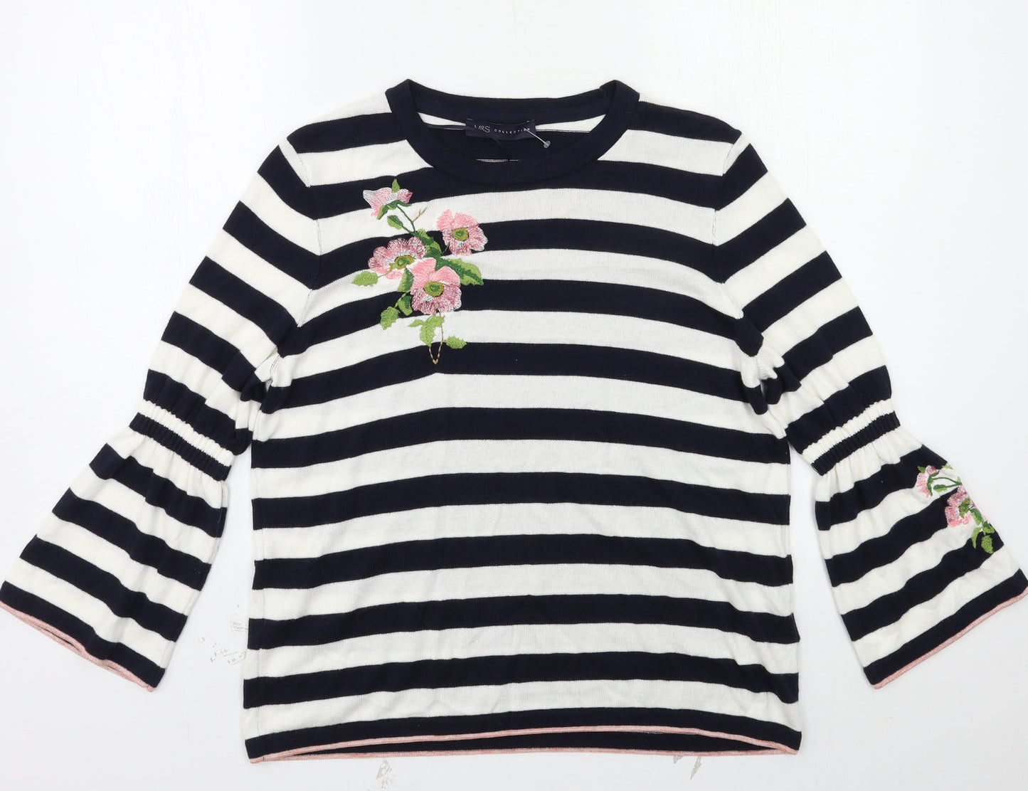 M&S Womens Multicoloured Striped  Pullover Jumper Size 12
