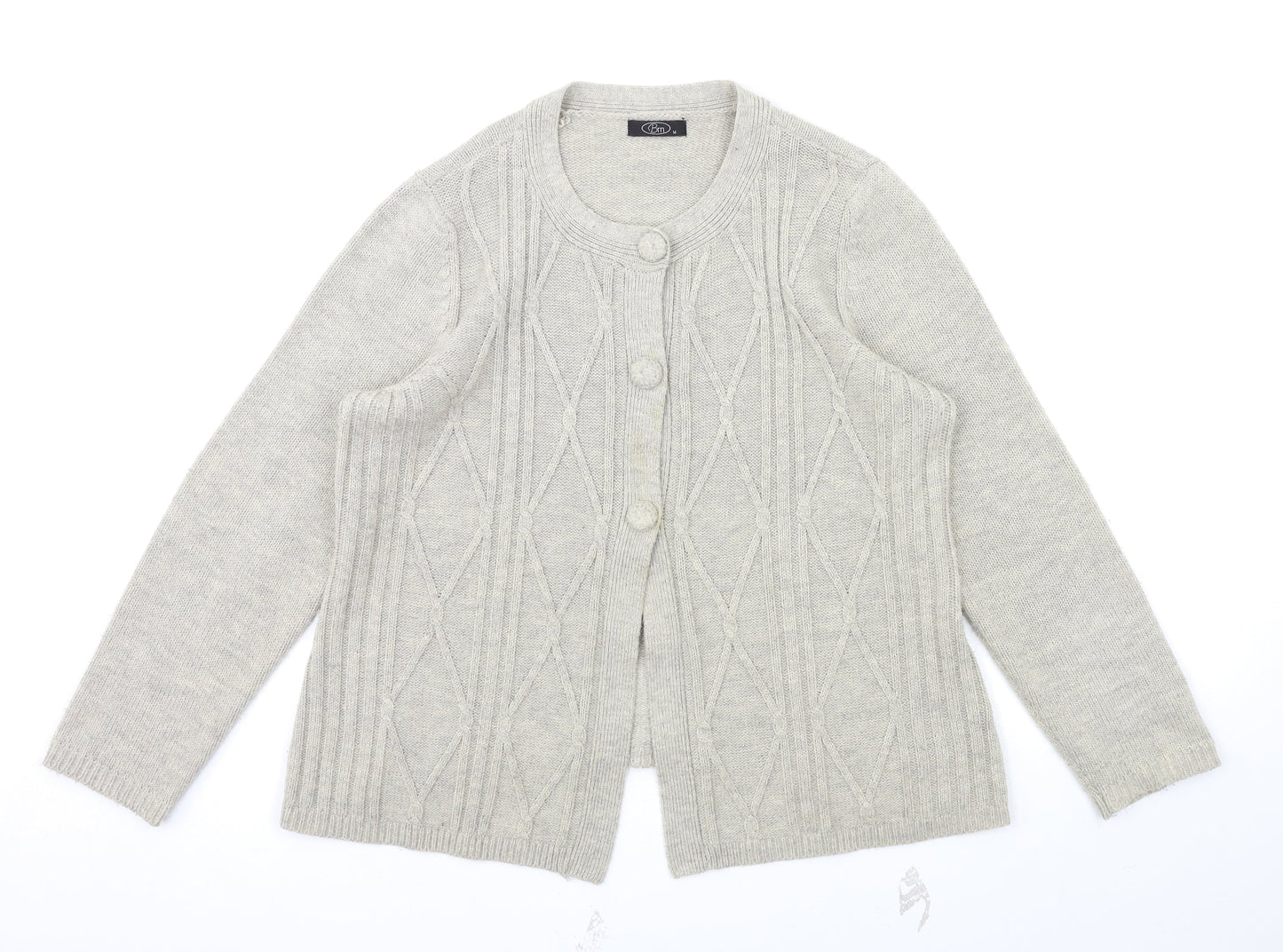 BM Womens Grey   Cardigan Jumper Size M