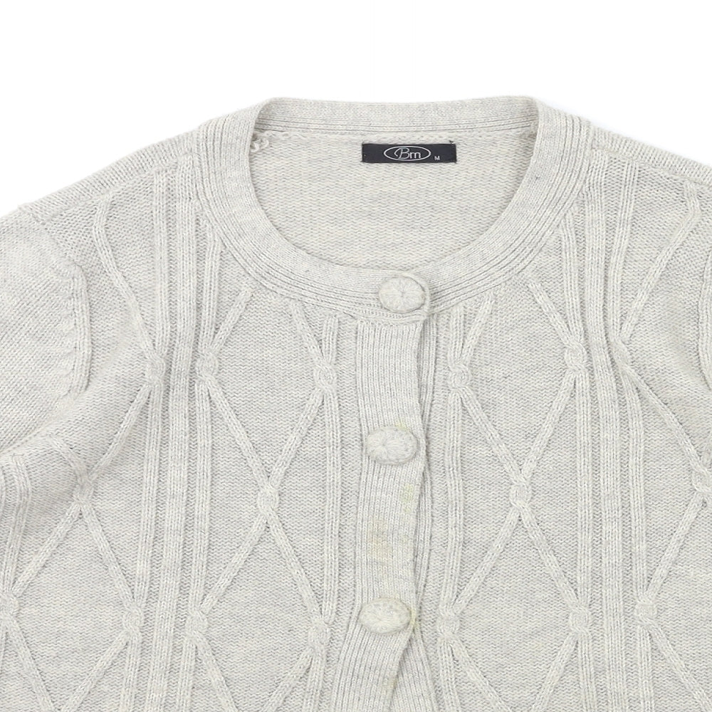 BM Womens Grey   Cardigan Jumper Size M