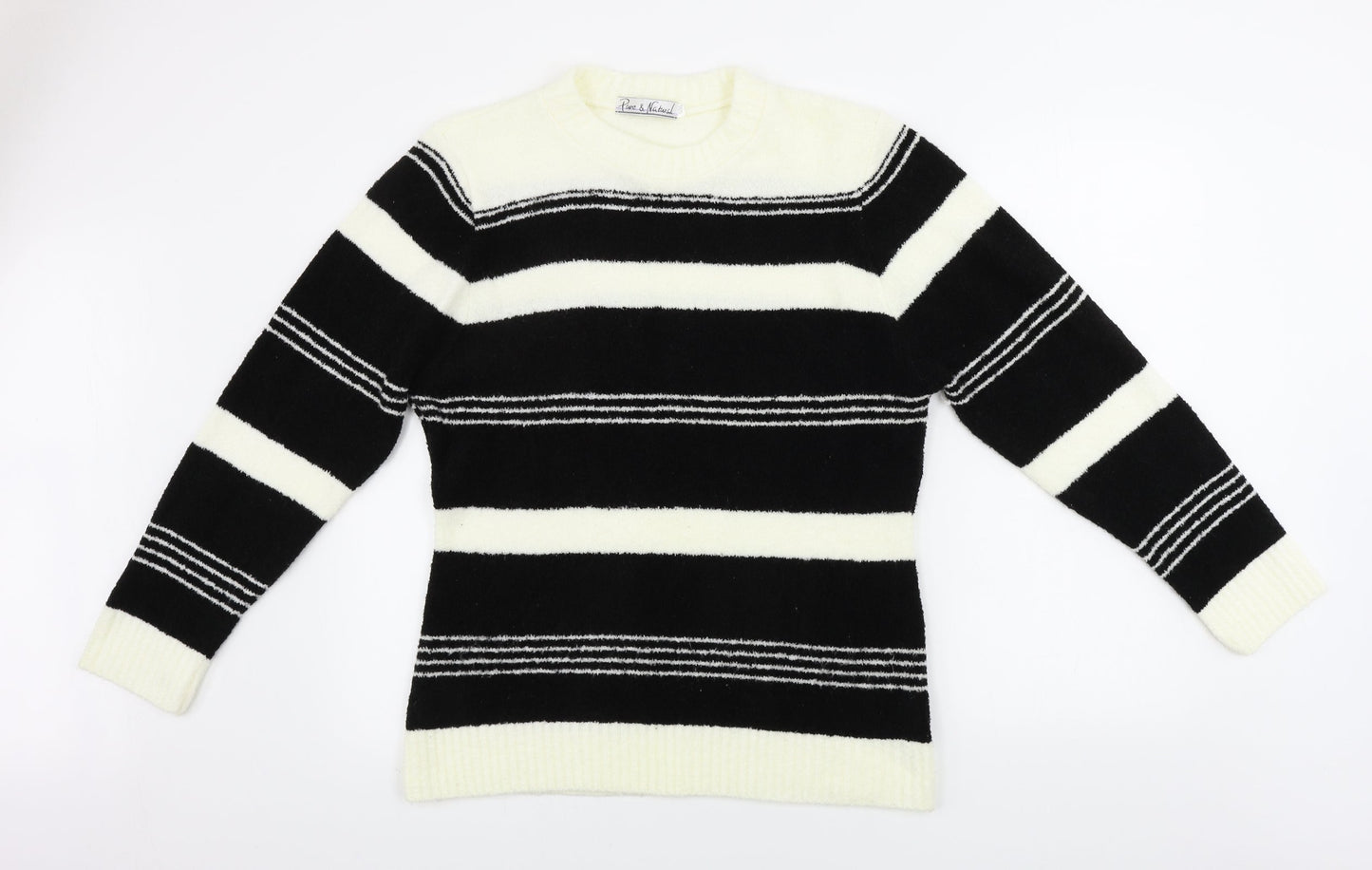 Pure & Natural   Womens Ivory Striped  Pullover Jumper Size XL