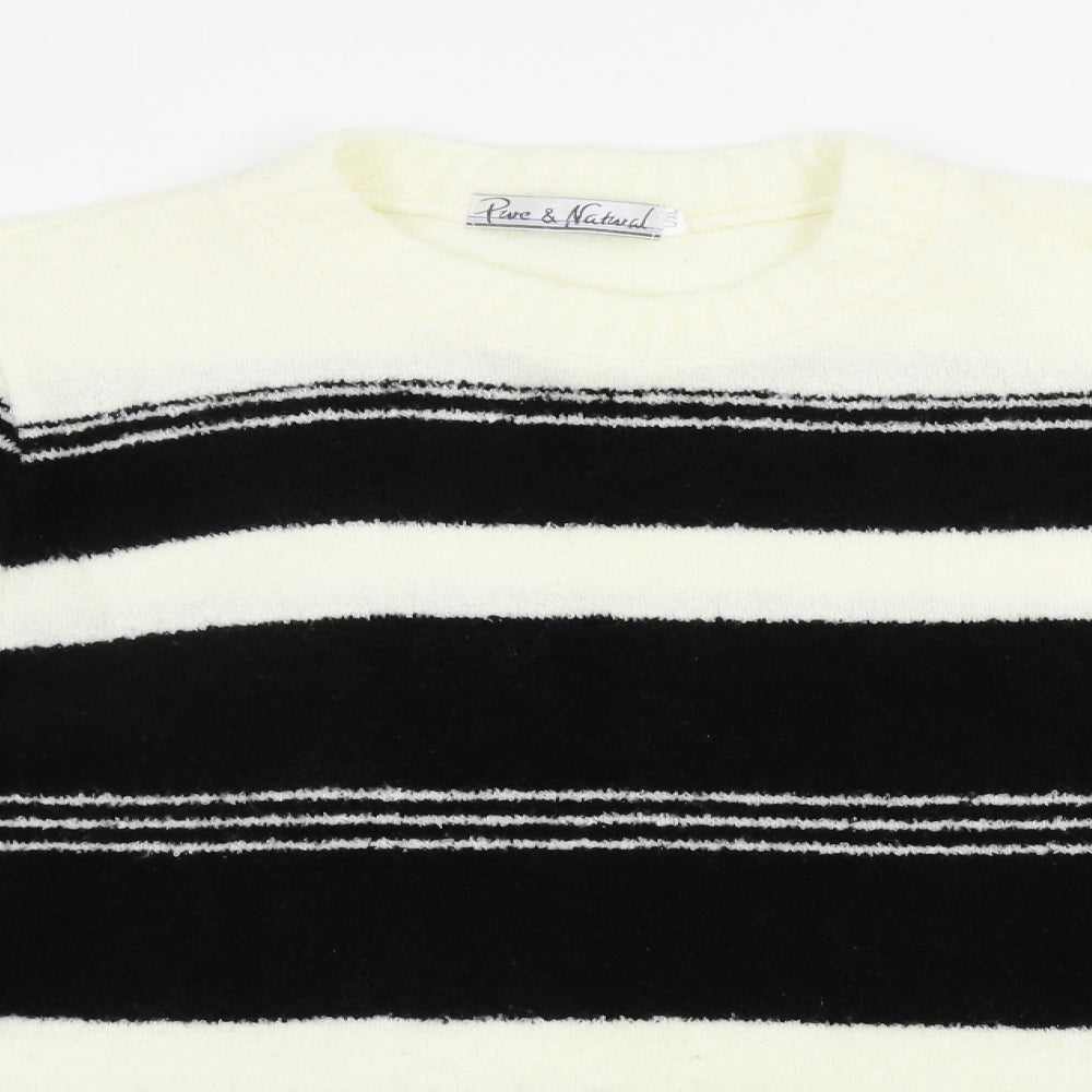 Pure & Natural   Womens Ivory Striped  Pullover Jumper Size XL