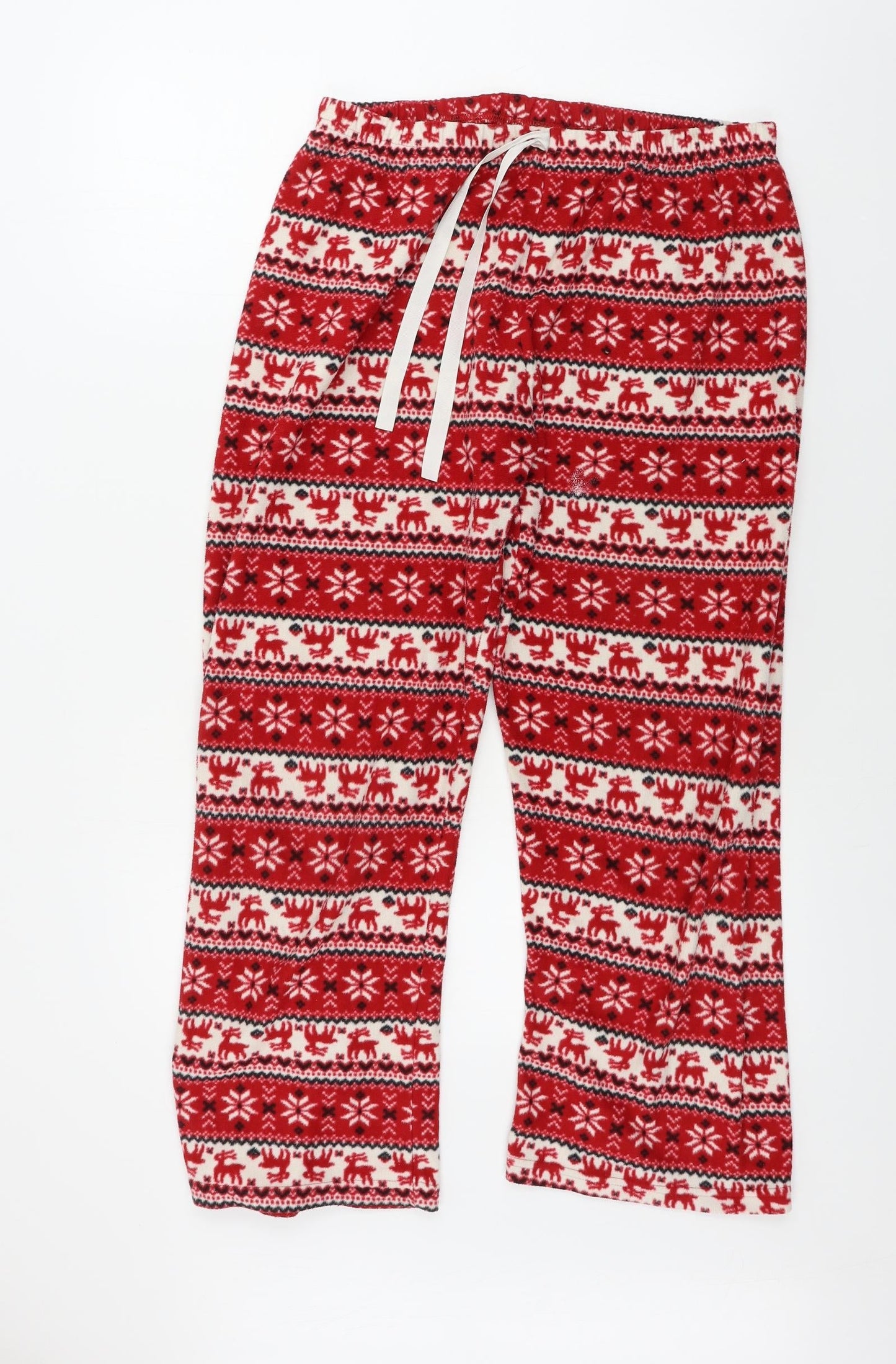 Preworn  Womens Red Geometric  Sweatpants Trousers Size 14 L26 in