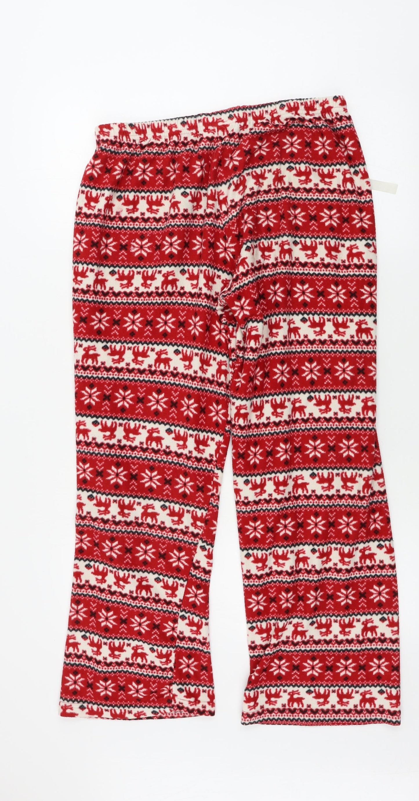 Preworn  Womens Red Geometric  Sweatpants Trousers Size 14 L26 in