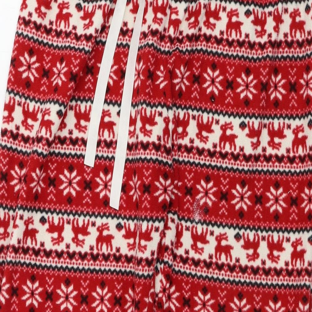 Preworn  Womens Red Geometric  Sweatpants Trousers Size 14 L26 in