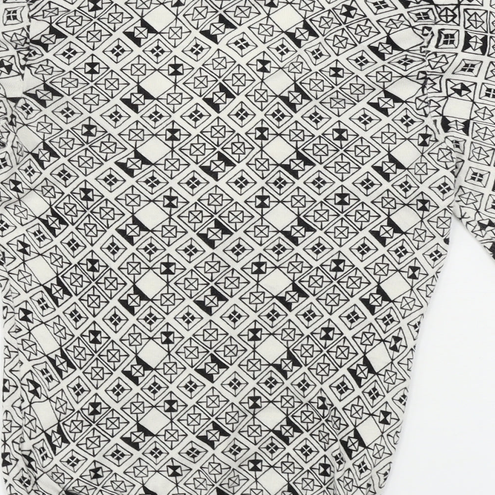 H&M  Womens White Geometric  Cardigan Jumper Size XS