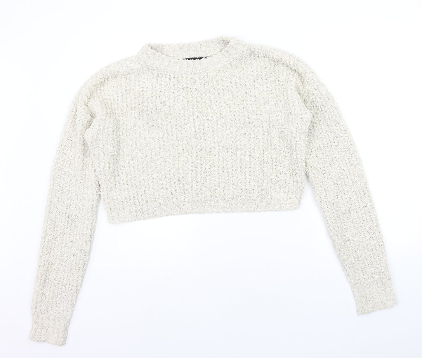 PRETTYLITTLETHING Womens Beige Houndstooth  Pullover Jumper Size M