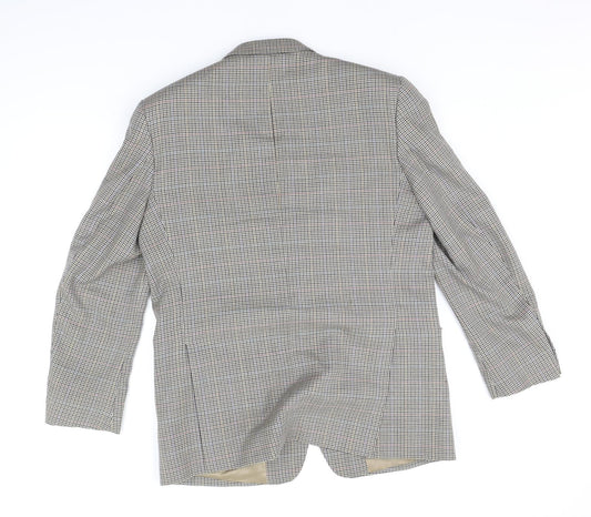 DEBNHAMS Mens Beige Check  Jacket Suit Jacket Size L