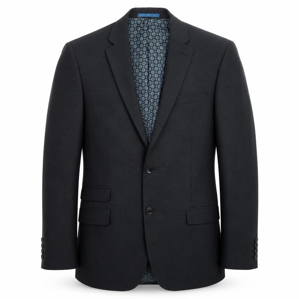 One Six Five Mens Grey Houndstooth  Jacket Suit Jacket Size 36