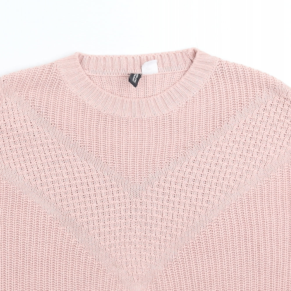 Divided Womens Pink  Knit Pullover Jumper Size XS  - Oversized
