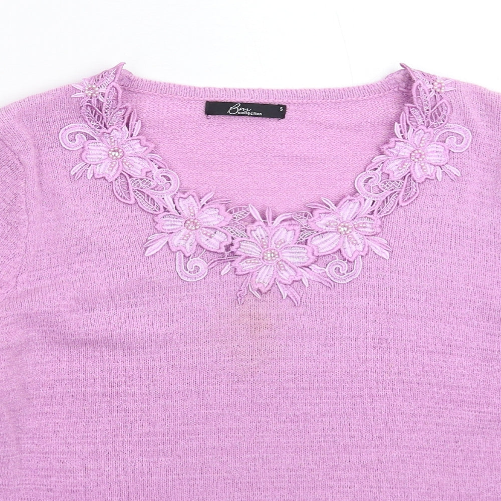 BM Womens Pink  Knit Pullover Jumper Size S