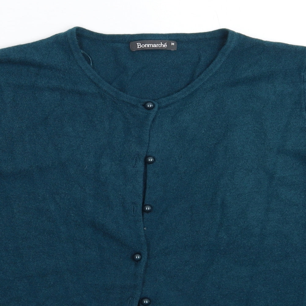 Bonmarché Womens Green  Knit Cardigan Jumper Size M