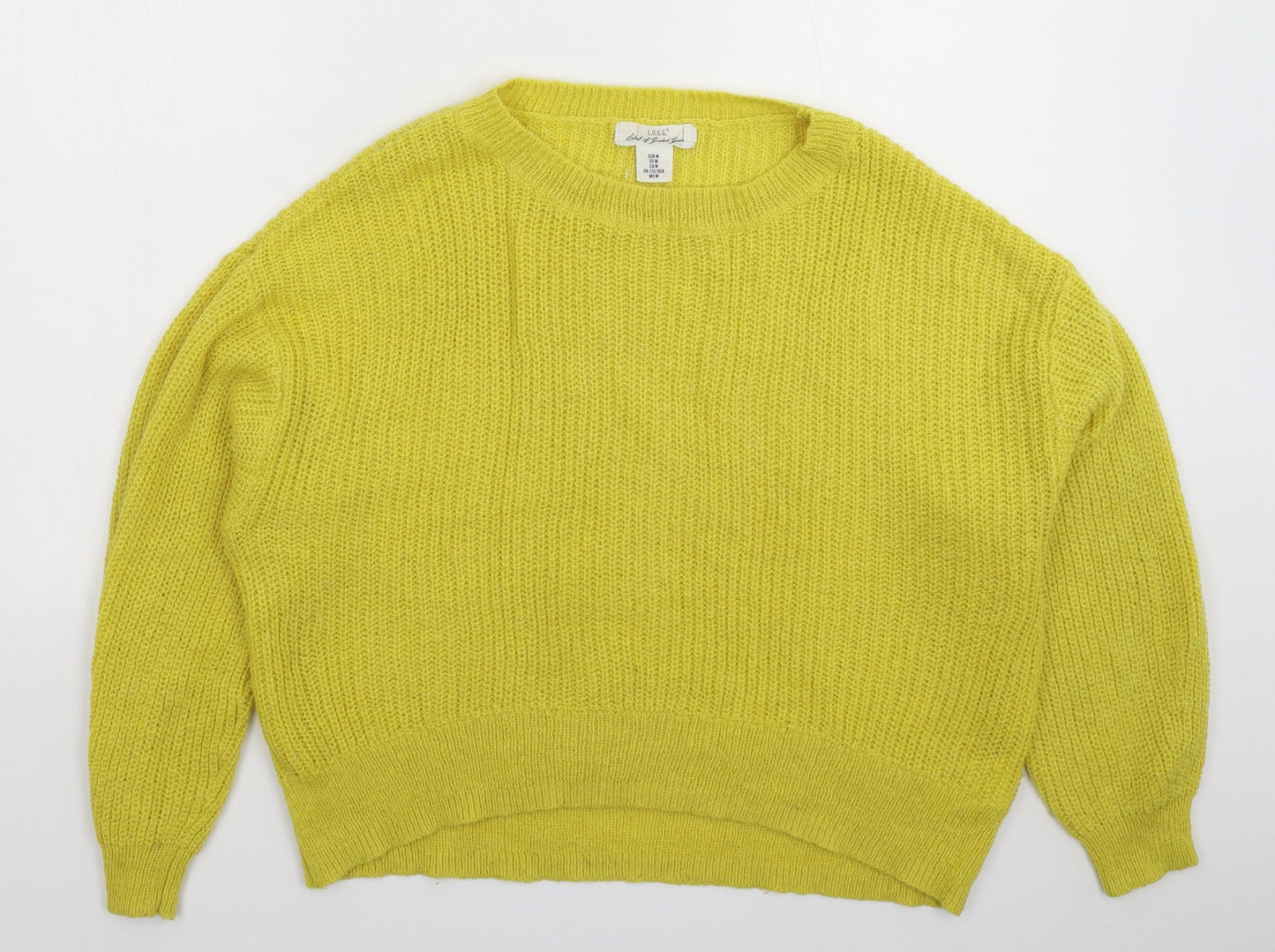 H&M Womens Yellow  Knit Pullover Jumper Size M