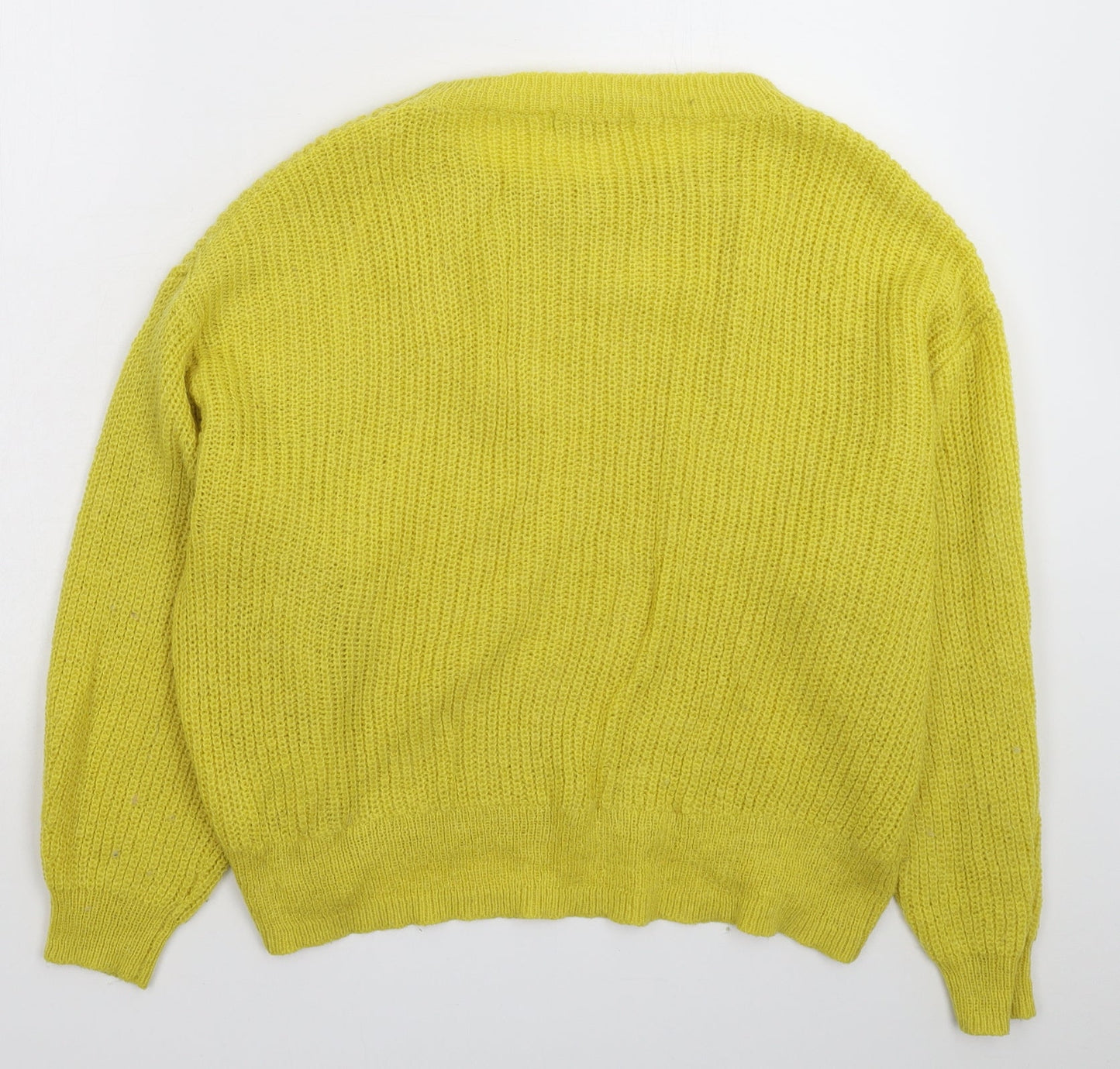 H&M Womens Yellow  Knit Pullover Jumper Size M